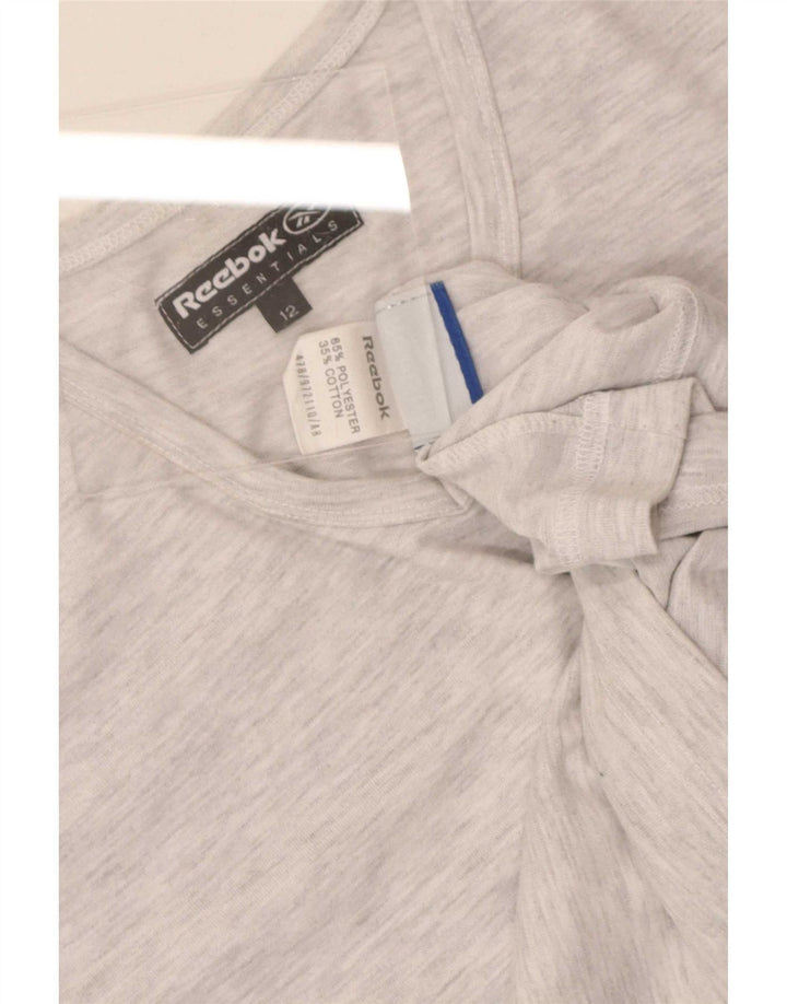 Reebok T-Shirt Femme UK 12 Gris Moyen Polyester