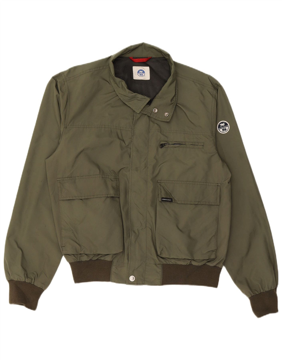 NORTH SAILS Veste Bomber Homme UK 40 Large Kaki Nylon