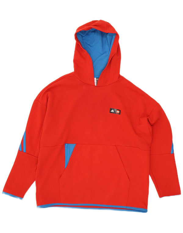 Adidas Pull à capuche garçon 11-12 ans Rouge Colourblock Coton