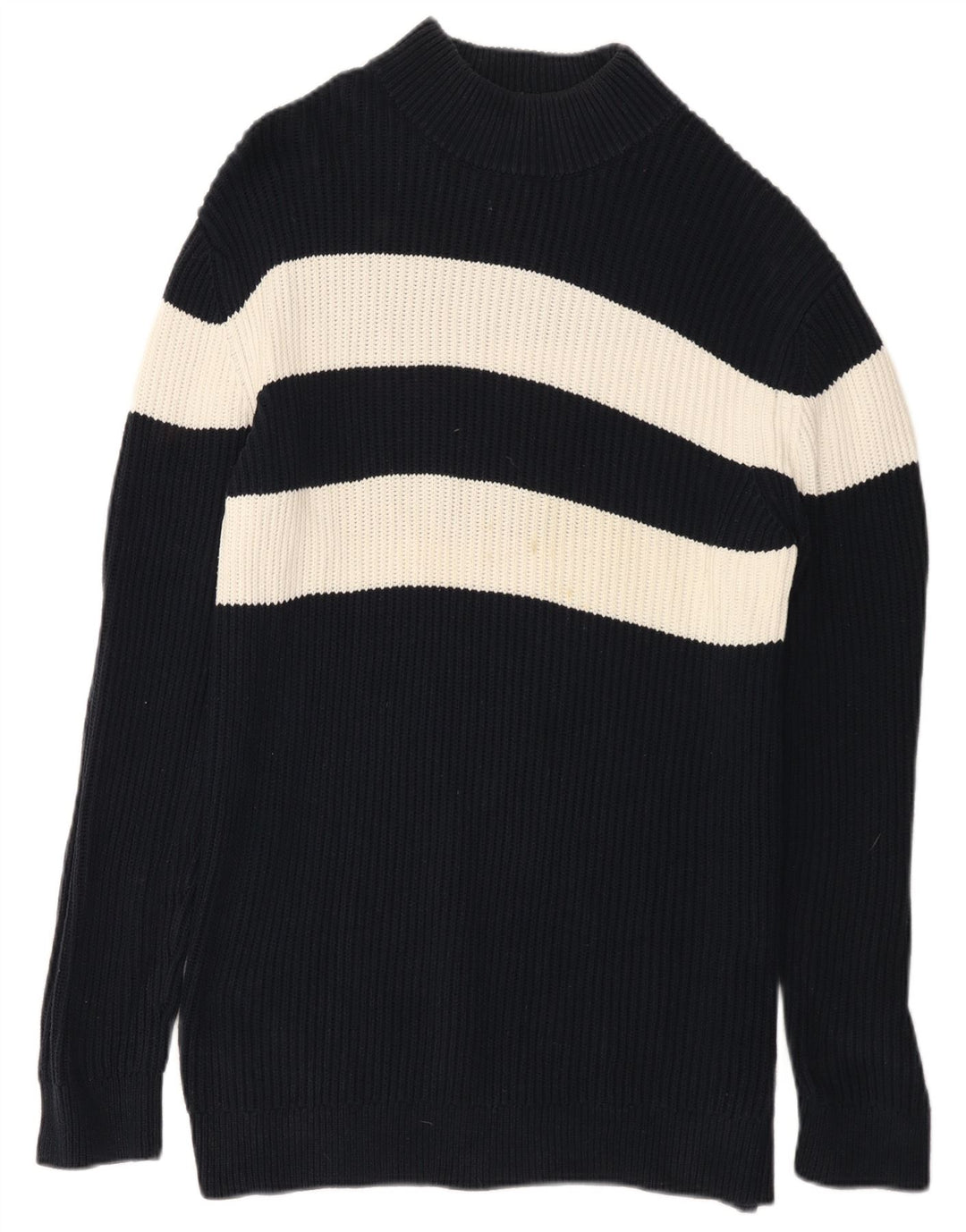 French Connection Pull Col Roulé Homme Bleu Marine Rayé Moyen