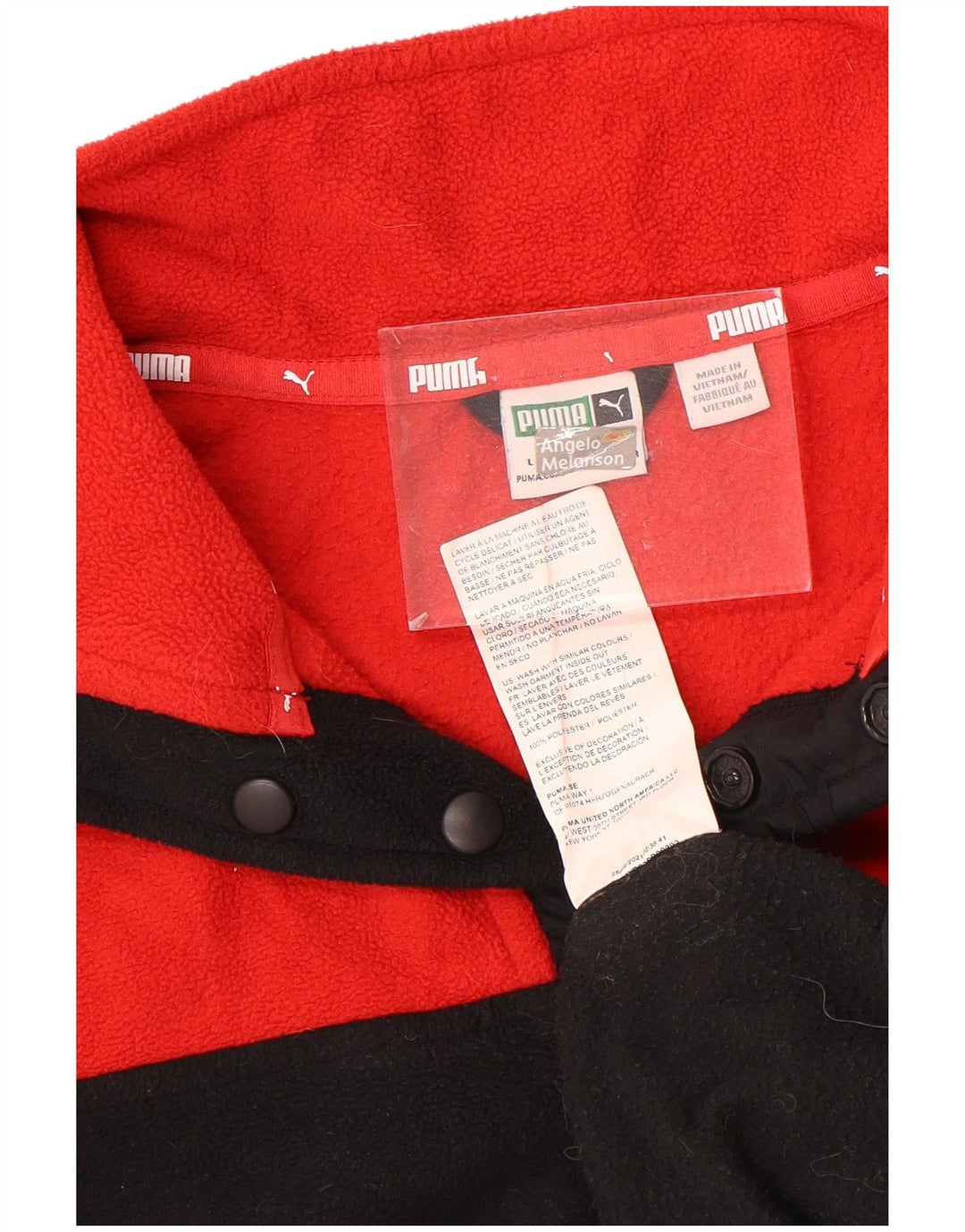 PUMA Pull polaire à col boutonné pour garçon 11-12 ans Grand Noir Colorblock