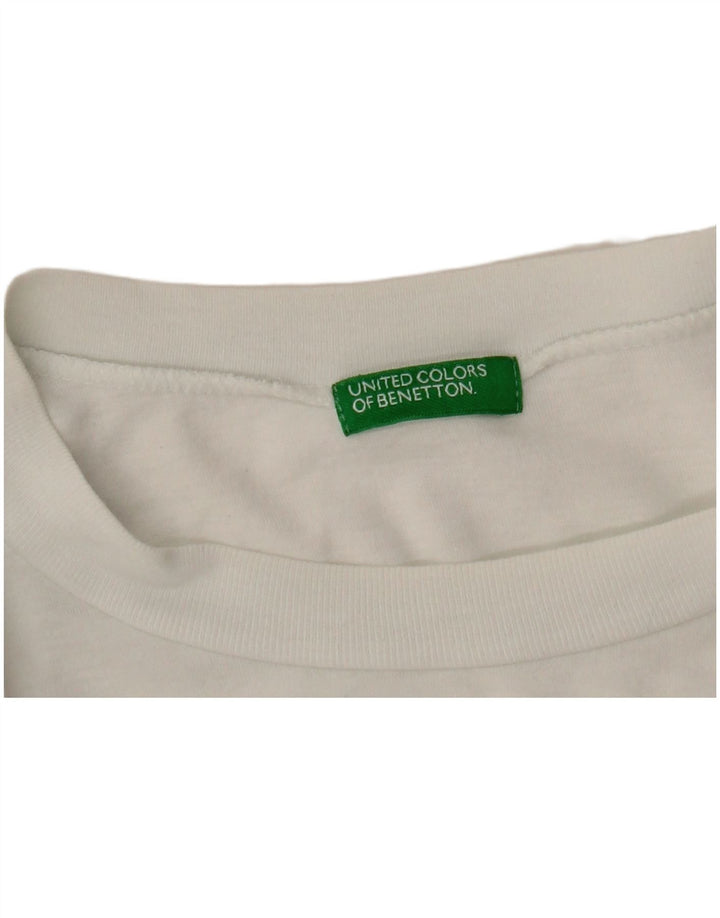 Benetton T-Shirt Graphique Homme Blanc Moyen