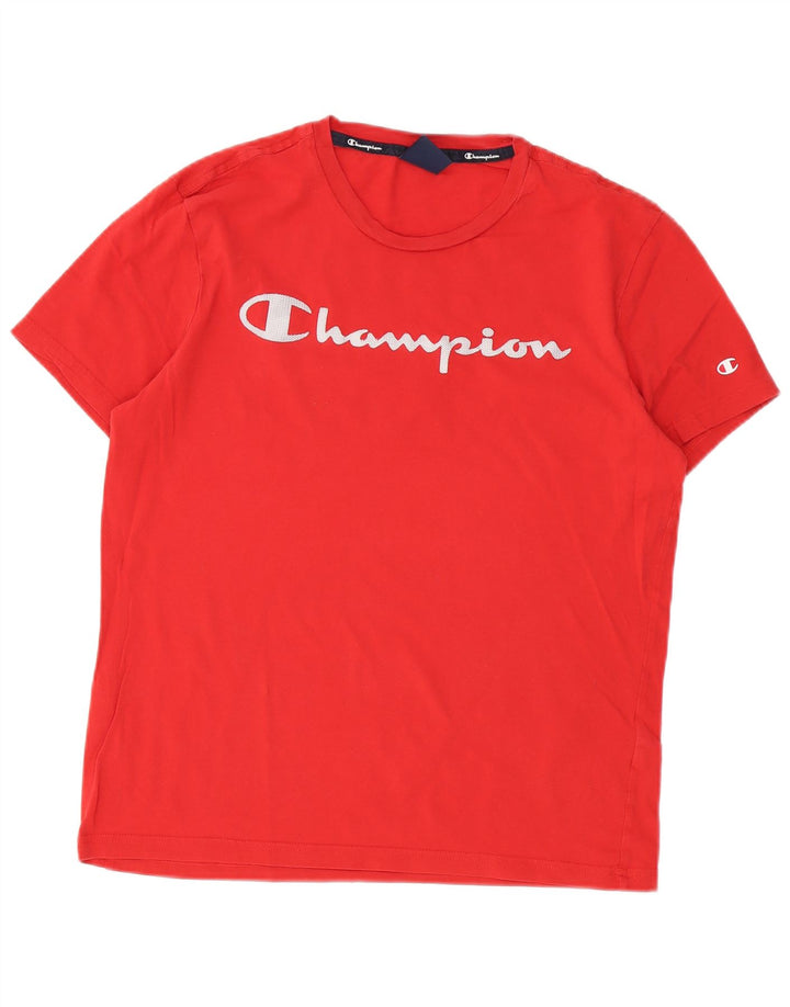 Champion T-Shirt Graphique Homme Rouge Moyen Coton