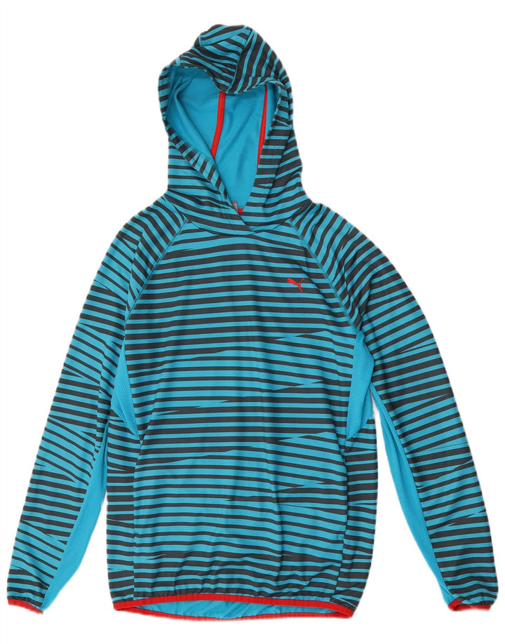 PUMA Pull à capuche garçon 13-14 ans Bleu Rayé Polyester