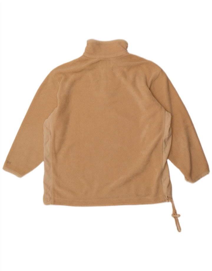 Mustang Pull polaire à col zippé pour homme Large Beige Colourblock Polyester