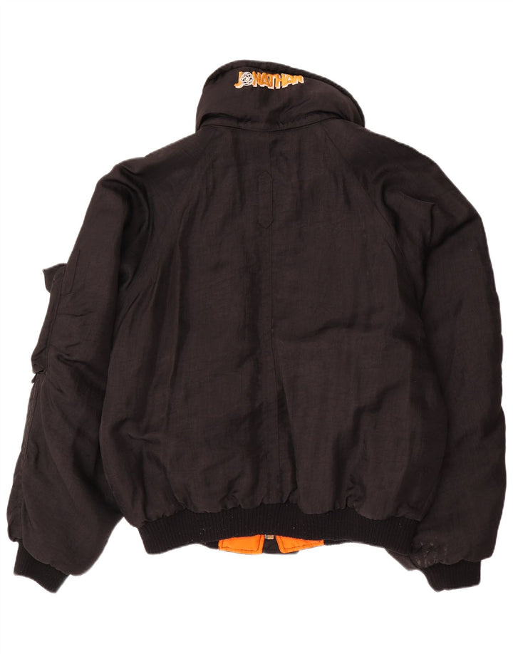 vintage Mens Loose Fit Veste rembourrée UK 38 Moyen Noir