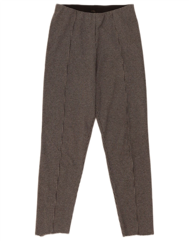 Zara Womens Crop Leggings UK 10 Petit Gris Pied-de-Poule Polyester