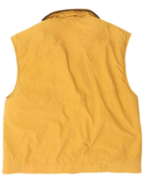 vintage Mens Utility Gilet UK 42 XL Jaune Polyester
