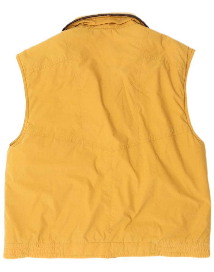 vintage Mens Utility Gilet UK 42 XL Jaune Polyester