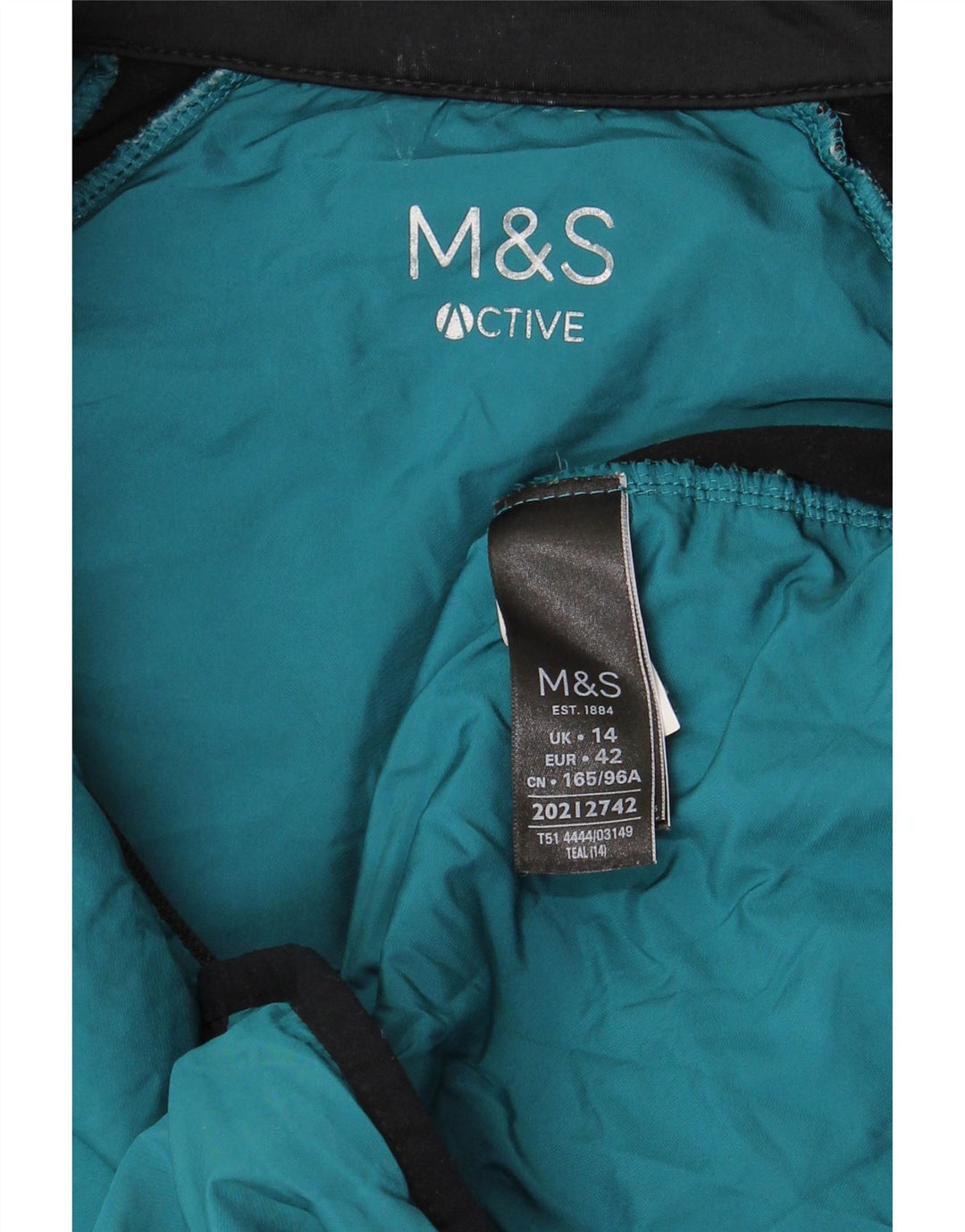 Marks & Spencer Veste de survêtement pour femme UK 14 Large Vert Colorblock