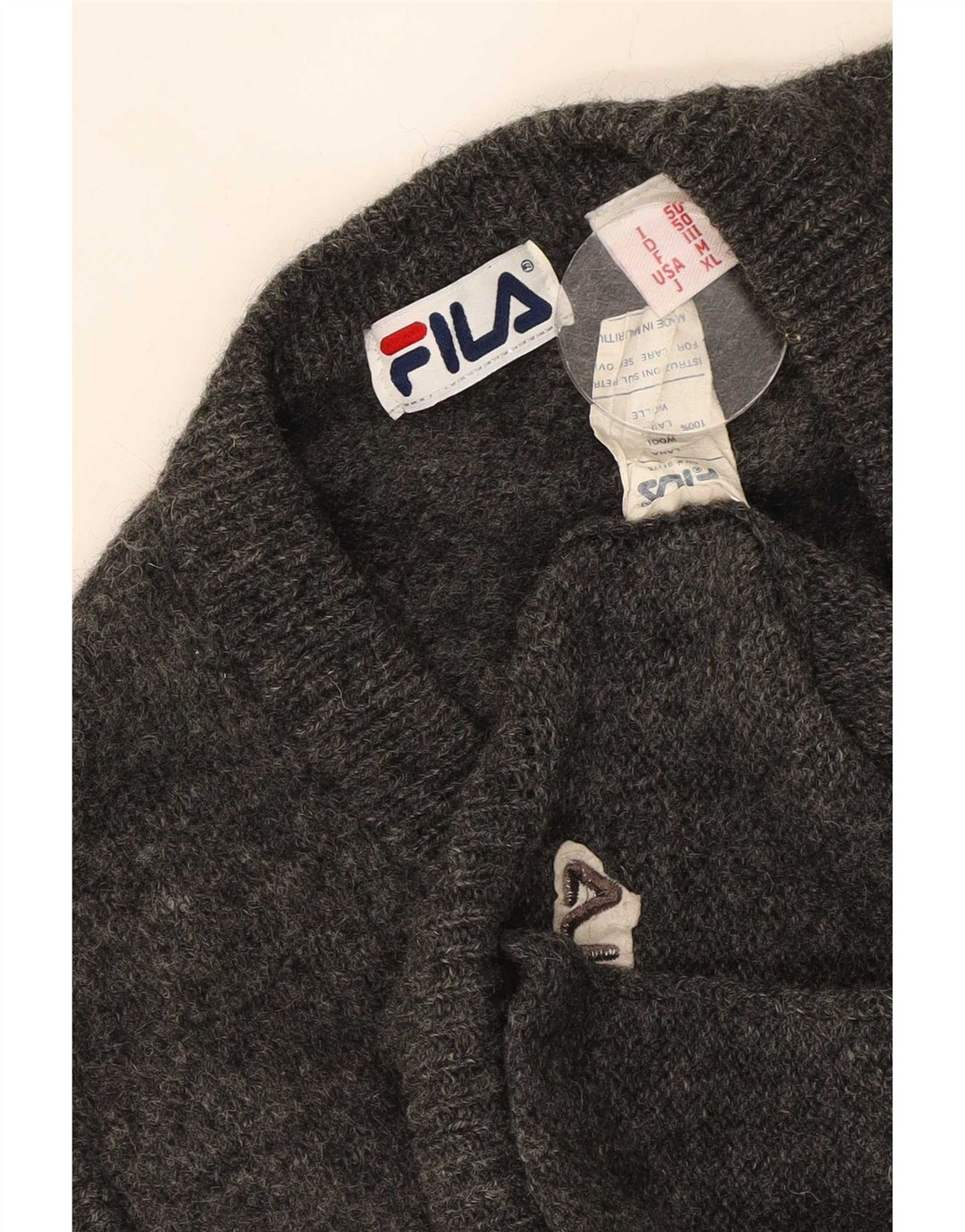 Fila Pull Cardigan Sans Manches Homme Gris Moyen Laine