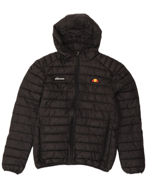ELLESSE Veste matelassée à capuche pour homme UK 40 Large Noir Polyester