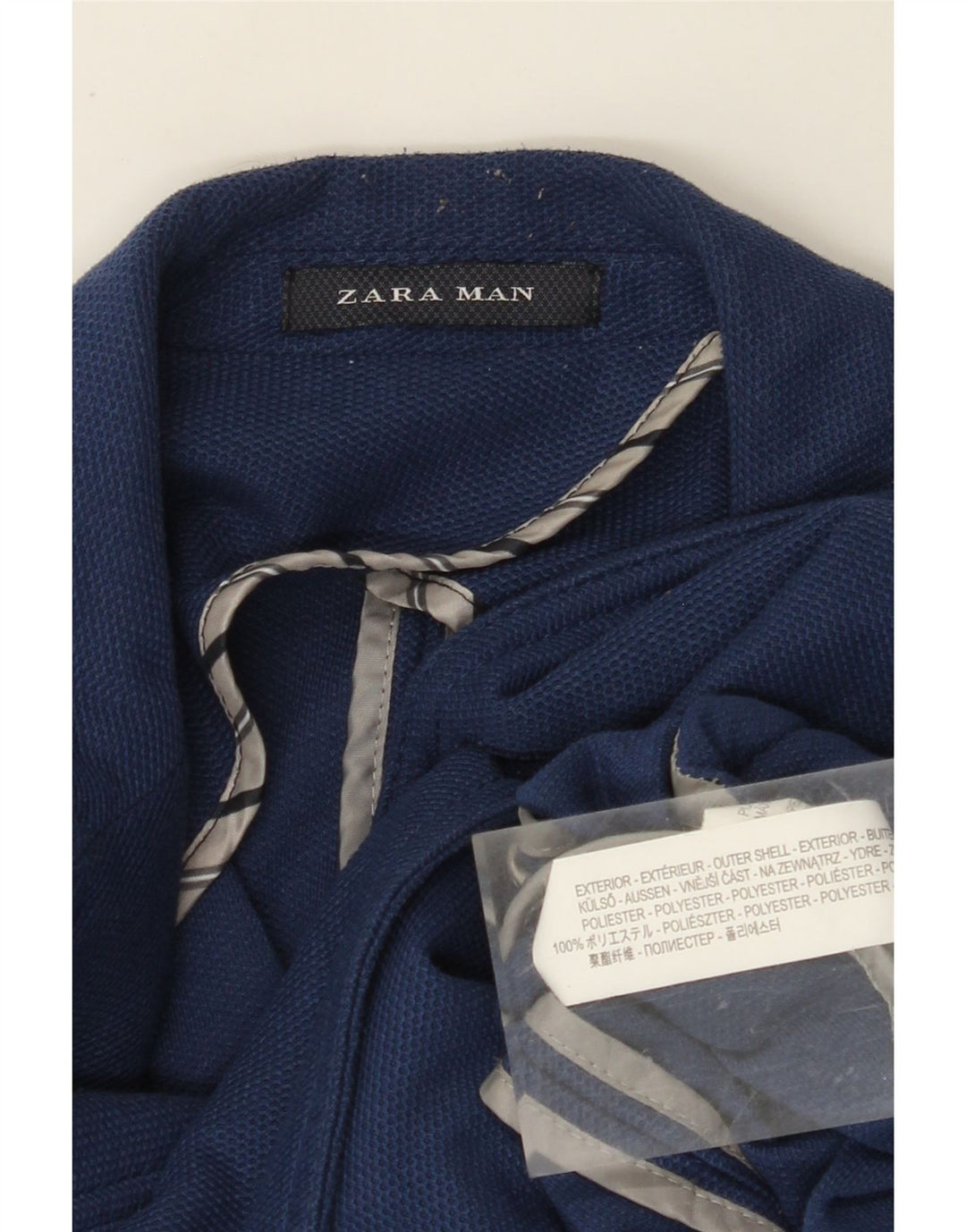 Zara Veste blazer à 2 boutons pour homme UK 34 XS Bleu marine Polyester