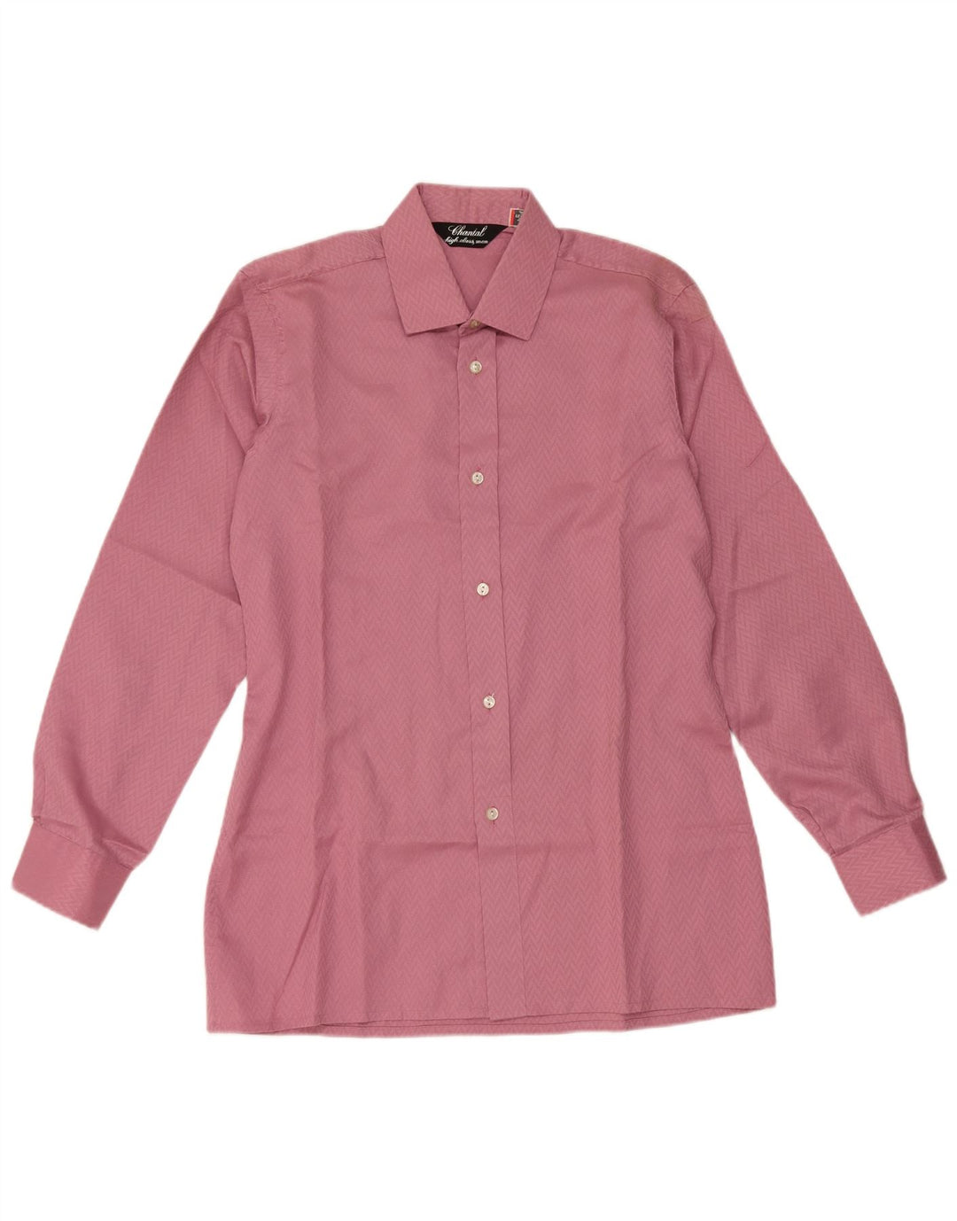 vintage Mens Slim Shirt Taille 38 15 Moyen Rose Géométrique