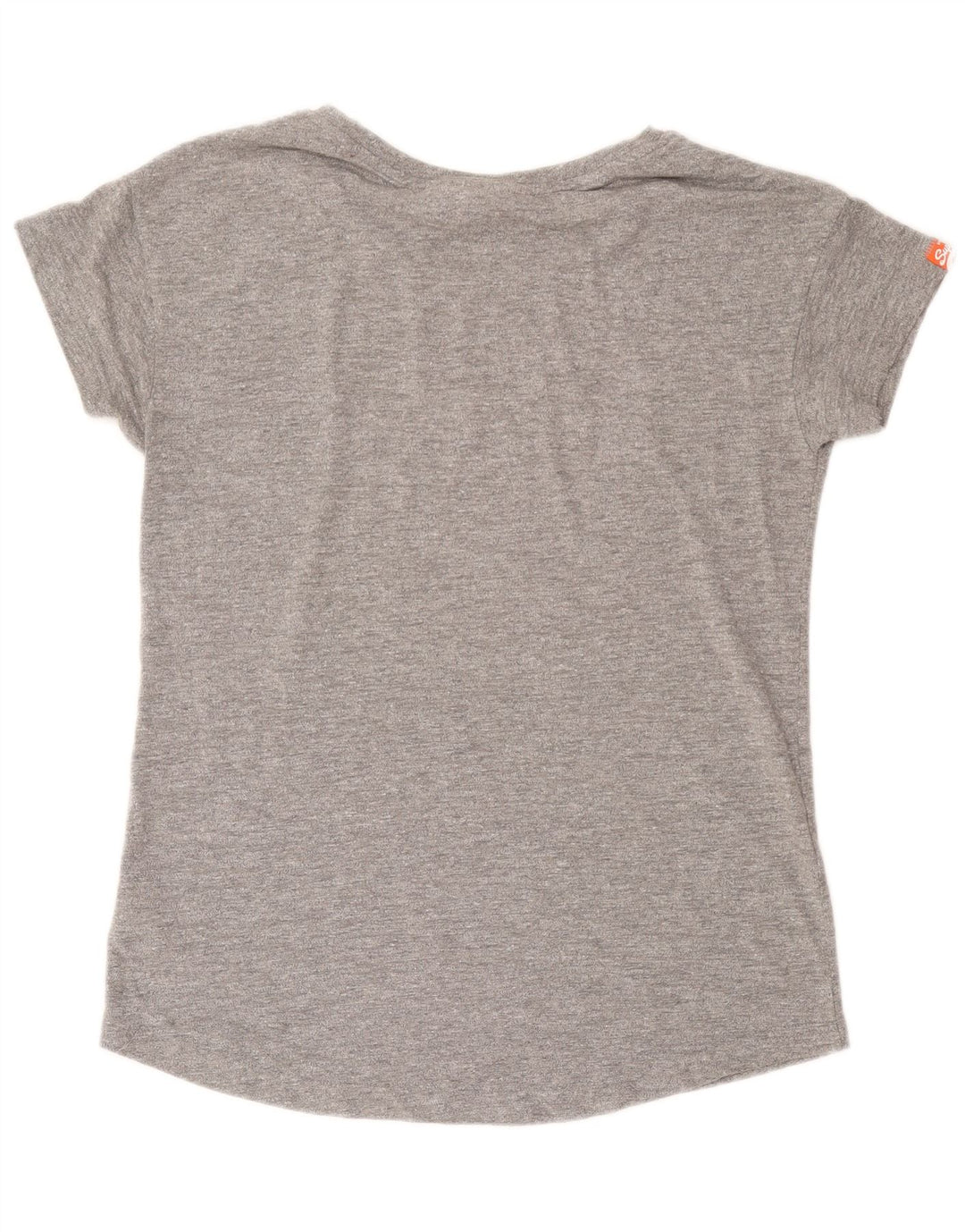 Superdry T-shirt graphique pour femme UK 14 Large Gris Coton