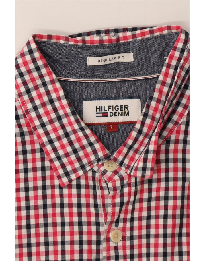 TOMMY HILFIGER Chemise à manches courtes coupe régulière pour homme Grand carreaux rouges