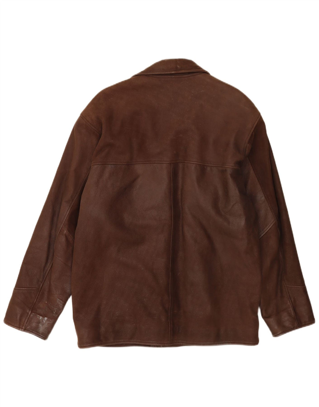 vintage Mens Loose Fit 3 Bouton Veste Blazer En Cuir UK 38 Brun Moyen