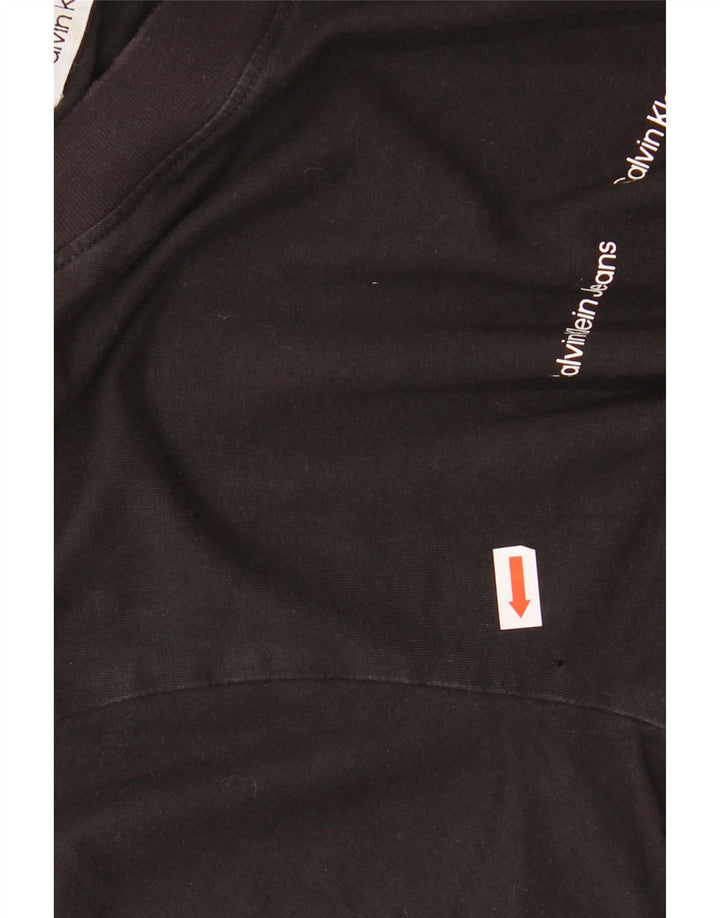 Calvin Klein Jeans Haut graphique à manches longues pour homme Petit coton noir