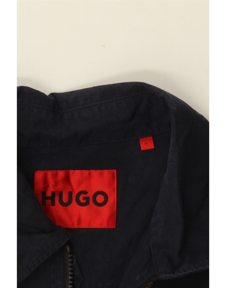 HUGO BOSS Veste Bomber Homme UK 38 Bleu Marine Moyen Coton