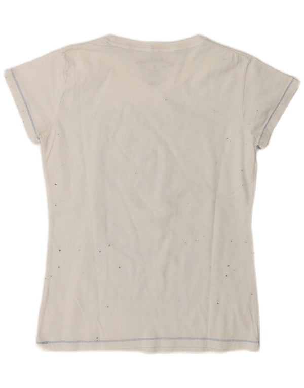Hard Rock Cafe T-shirt graphique New York pour femme UK 10 Petit Blanc