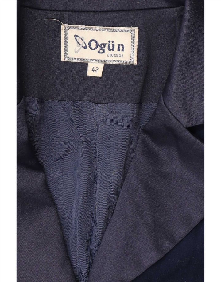 Veste blazer longue à 4 boutons pour femme vintage IT 42 Bleu marine moyen