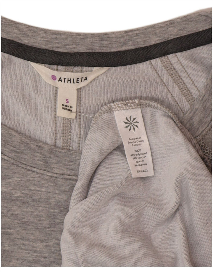 Athleta Robe T-Shirt Femme UK 40 Petit Gris Moucheté Polyester