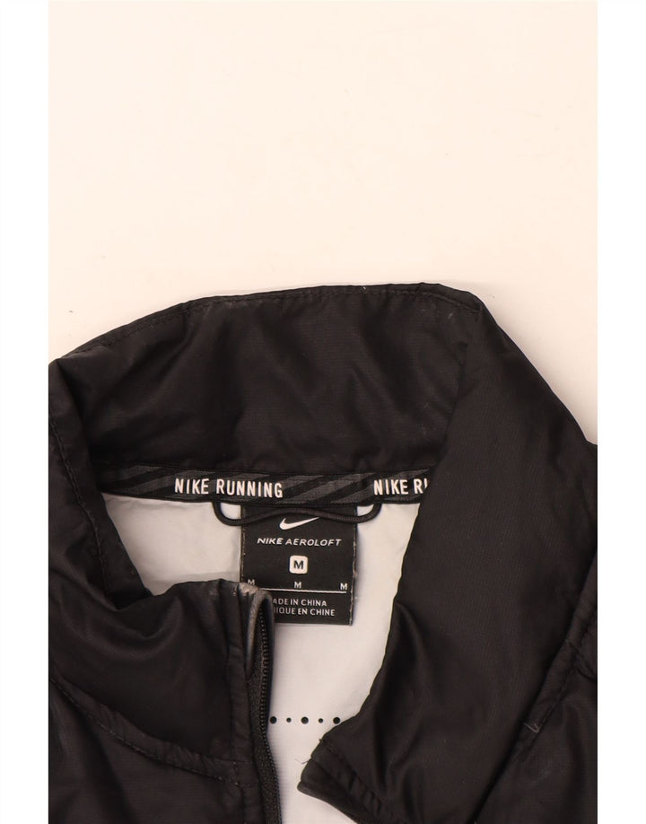 NIKE Veste Racer Femme UK 12 Polyester Noir Moyen