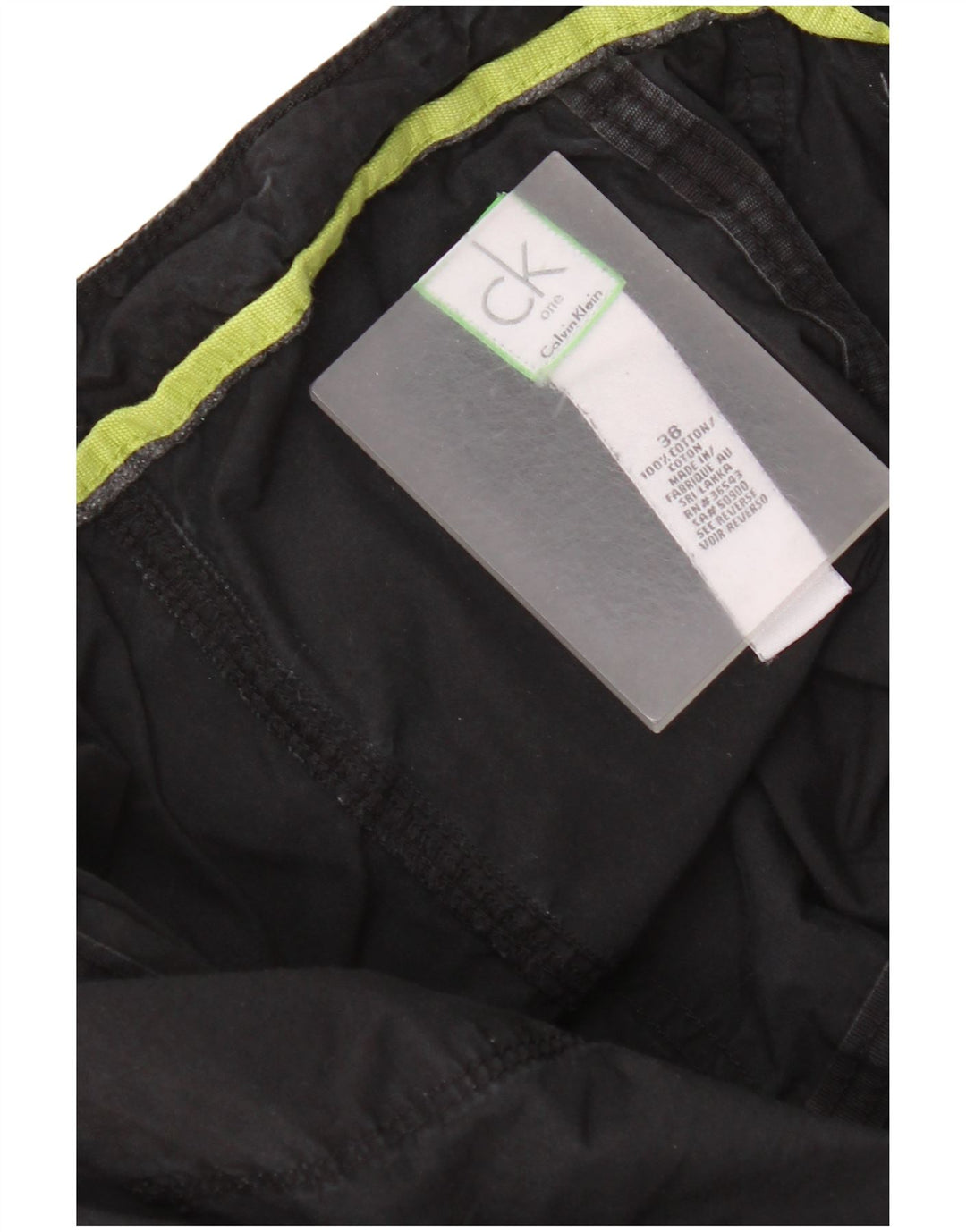 Calvin Klein Short cargo pour hommes W36 Grand coton noir