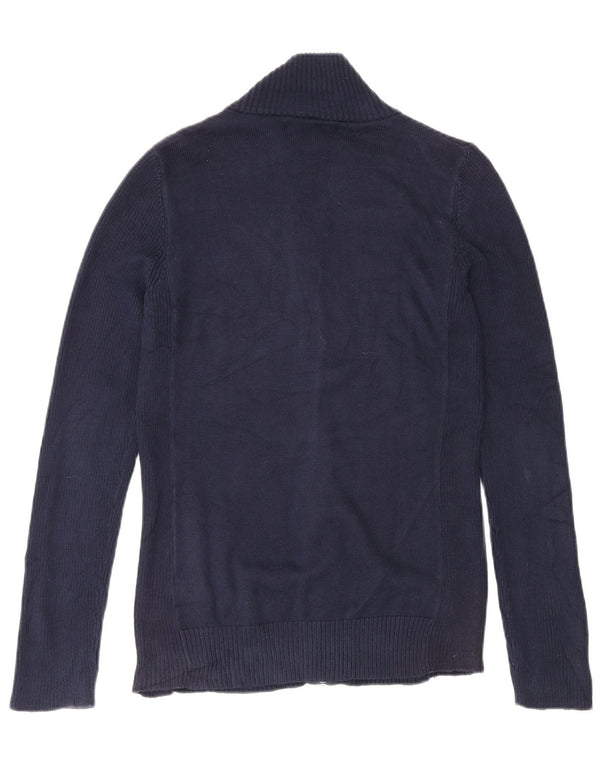 Ralph Lauren Pull cardigan graphique pour femme UK 10 Petit coton bleu marine