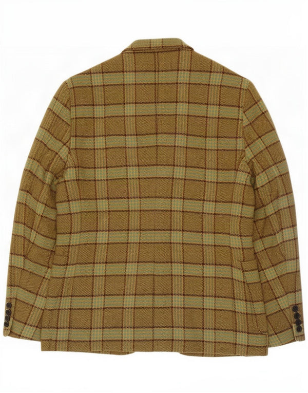 Brooksfield Veste blazer à 2 boutons pour homme IT 50 à carreaux kaki
