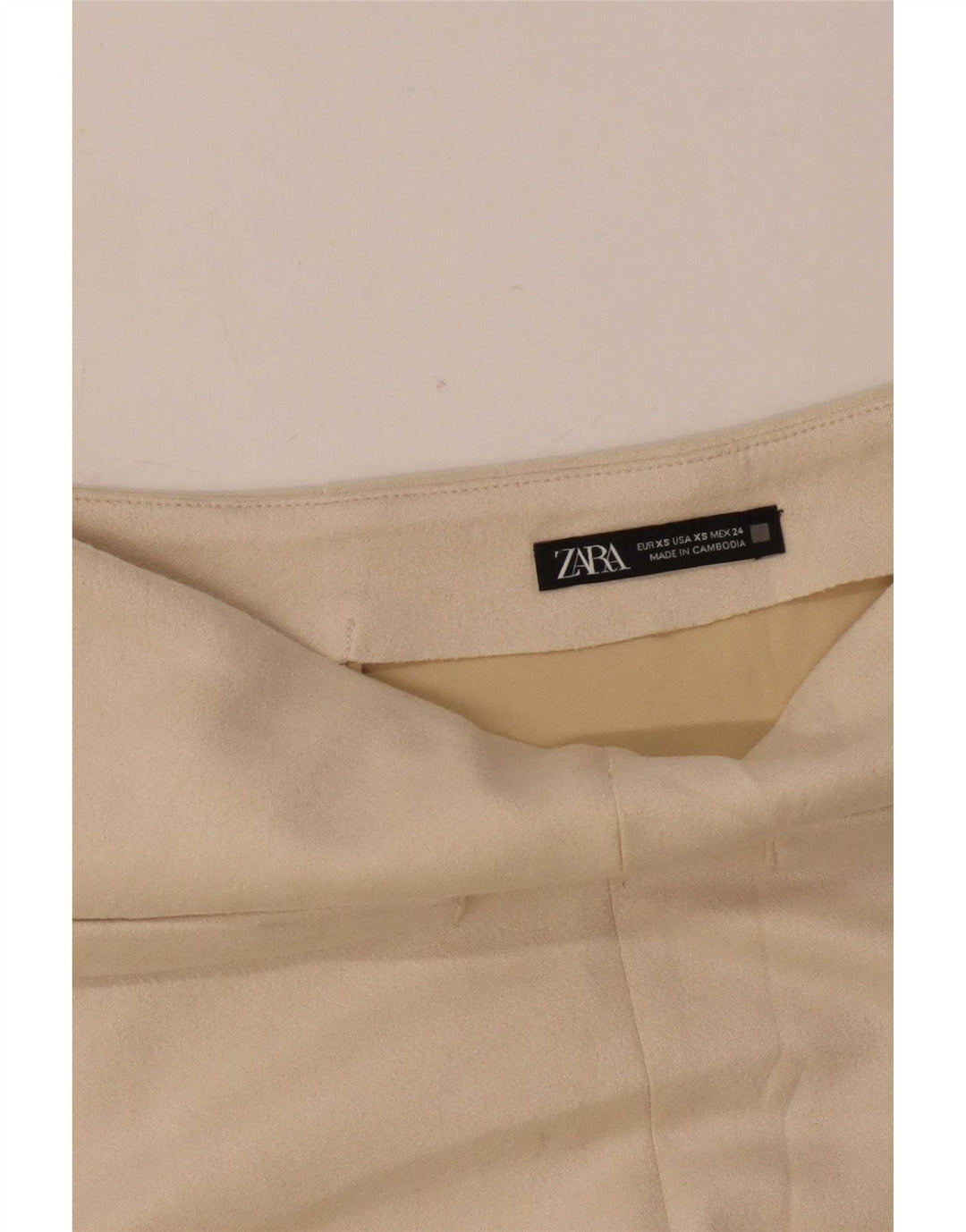 Zara Femme Mini Jupe En Daim XS W24 Beige