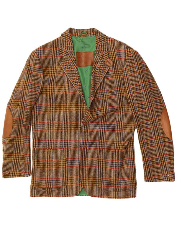 Wellington Veste blazer longue pour homme UK 40 Grand pied-de-poule vert