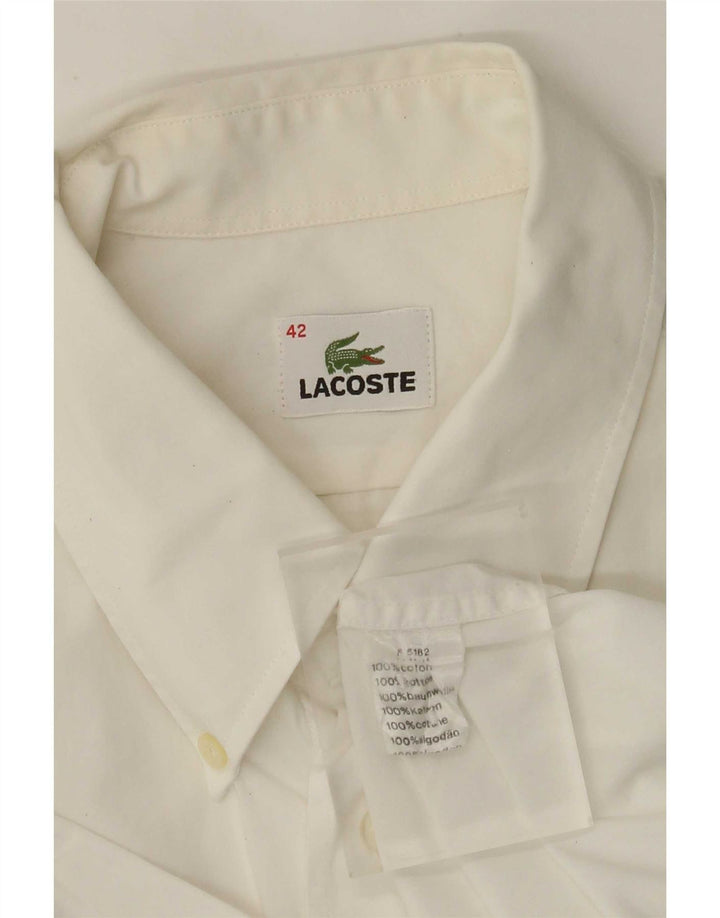 Lacoste Chemise à manches courtes pour homme Taille 42 Grand coton blanc