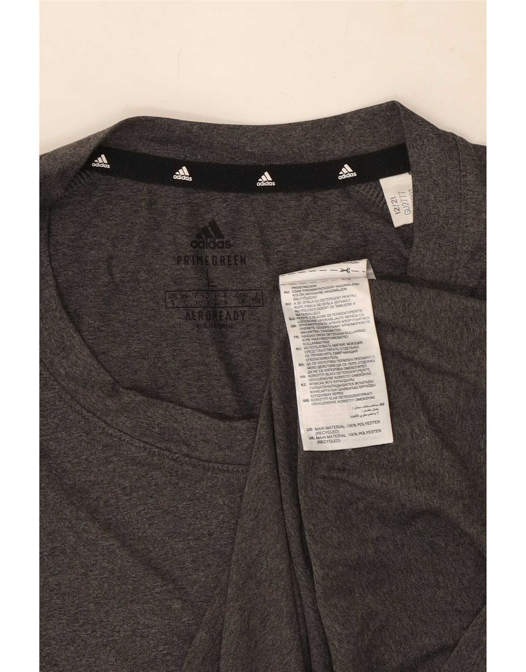Adidas Hommes Aeroready T-Shirt Haut Grand Gris Polyester
