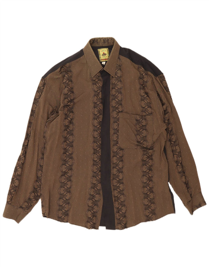 Tipo' S Chemise Homme Marron Moyen Géométrique