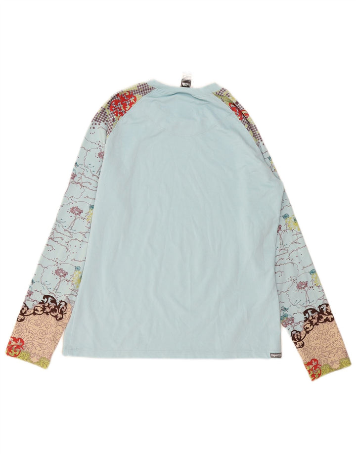 The North Face Haut graphique à manches longues pour femme UK 14 Bleu moyen Polyester