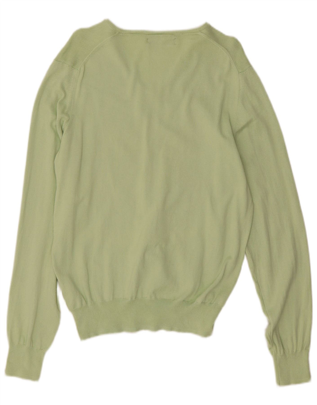Zara Pull Col V Homme Vert Moyen Coton