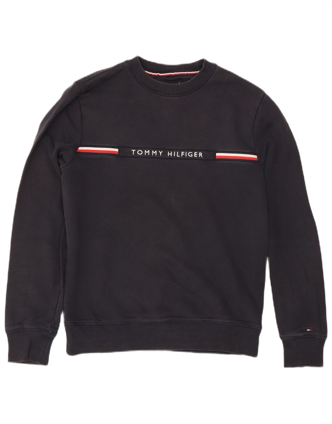 Tommy Hilfiger Sweat-shirt graphique pour homme à rayures bleu marine moyen