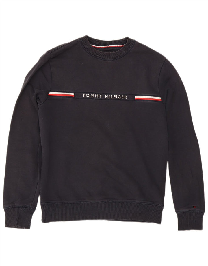 Tommy Hilfiger Sweat-shirt graphique pour homme à rayures bleu marine moyen
