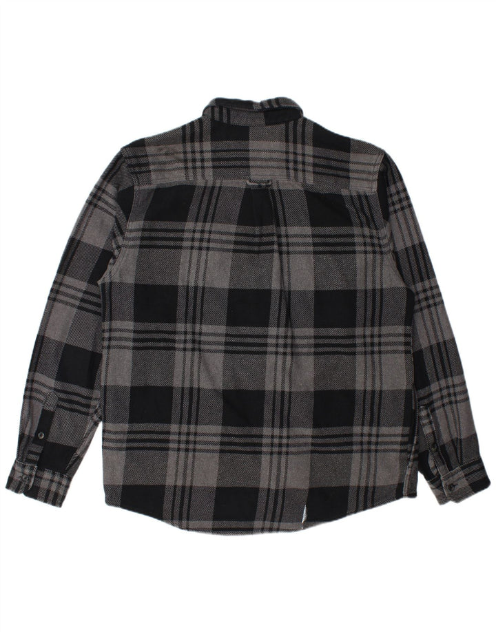 Orvis Chemise en flanelle pour homme Grand coton à carreaux gris