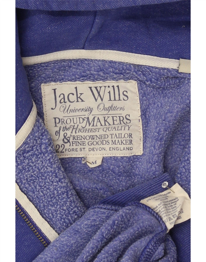 Jack Wills Pull à Capuche Zippé Graphique Homme Bleu Moyen Coton