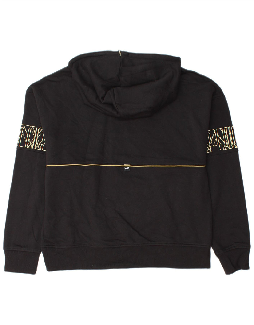 PUMA Pull à capuche graphique pour femme UK 14 Coton noir moyen