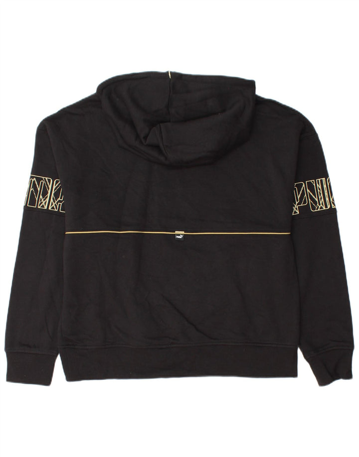 PUMA Pull à capuche graphique pour femme UK 14 Coton noir moyen