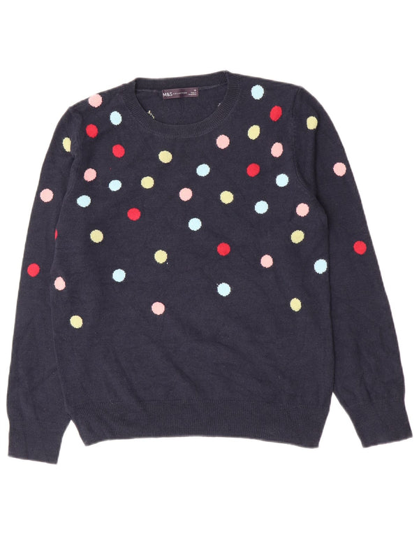 Marks & Spencer Pull à col rond pour femme UK 10 Small Bleu marine