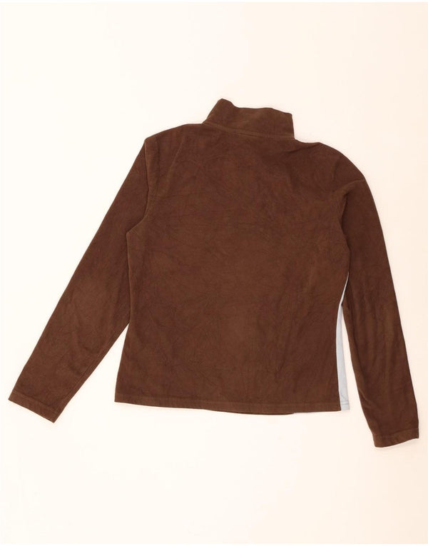 The North Face Pull polaire à col zippé pour femme UK 14 Marron moyen Colourblock