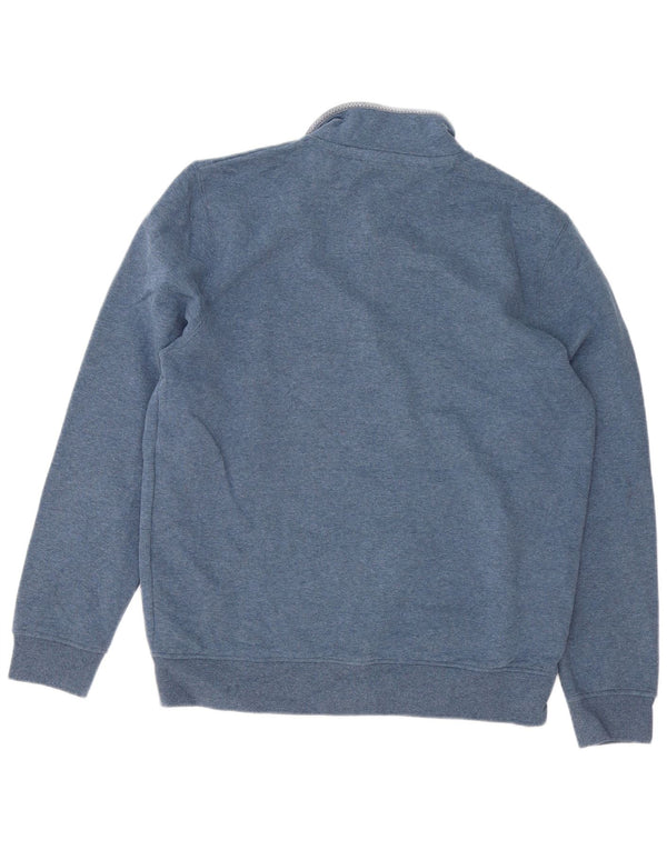 Crew Clothing Sweat-shirt à col zippé pour homme en coton bleu marine Taille L