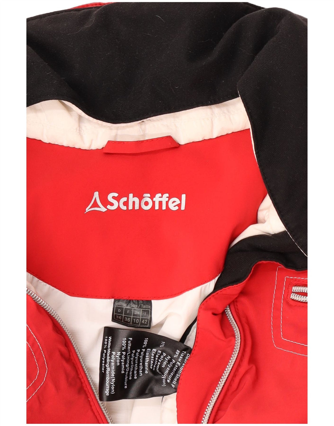 Schoffel Veste de Ski Femme UK 10 Small Rouge Colourblock Polyamide