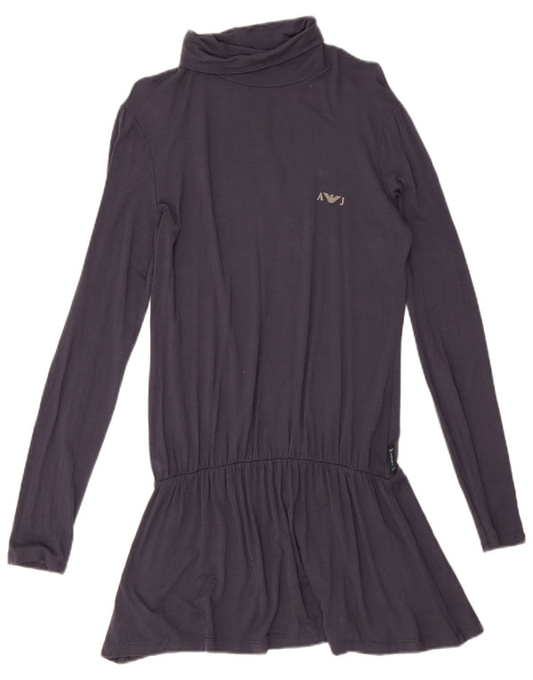 Armani Jeans Robe à manches longues et taille basse pour femme EU 42 Large Bleu marine