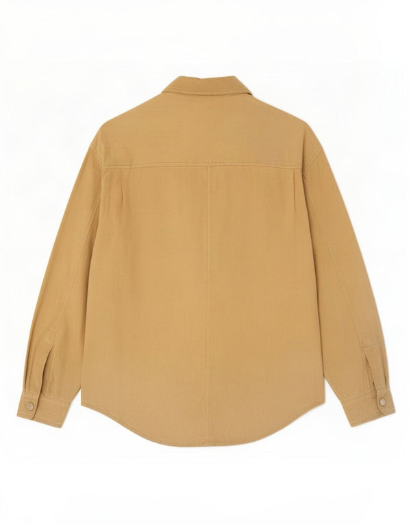 Chemise en daim femme vintage IT 42 Beige Moyen