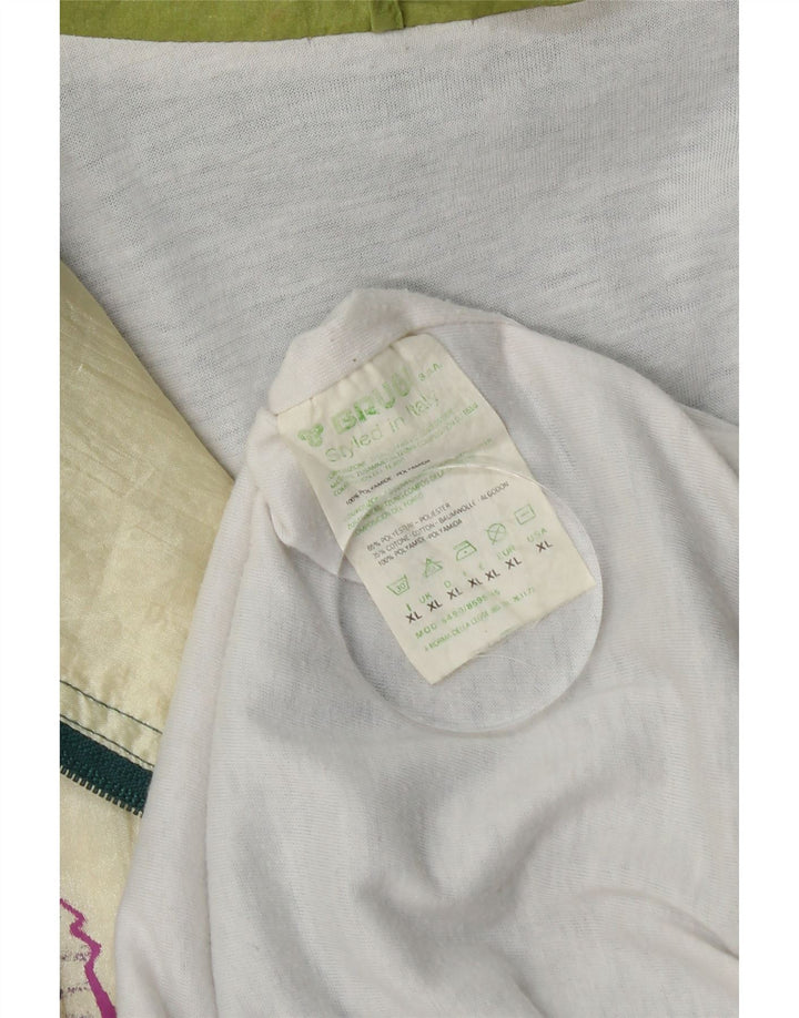 Brugi Veste de survêtement graphique pour homme XL Vert Colorblock Polyester